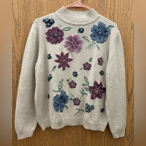 alfred dunner vintage floral sweater